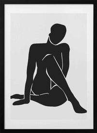 Elegant Seated Silhouette, arte de jay stanley con marco