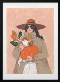 Woman in autumn in warm earth tones, arte de Caroline Bonne Müller con marco