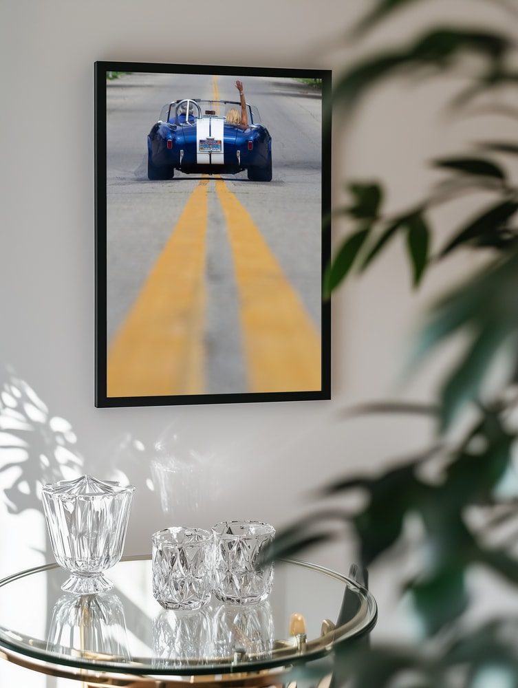 Blue Roadster Waving Drive