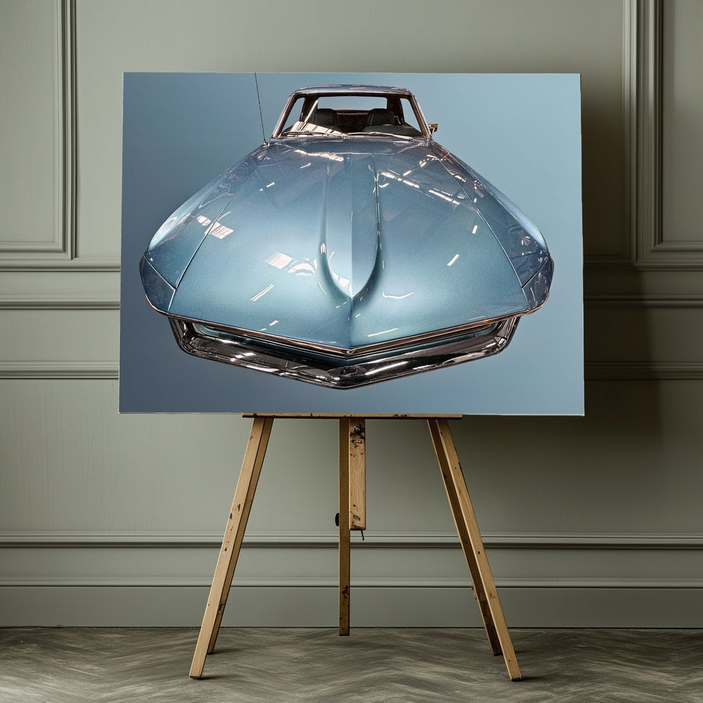 Sleek Blue Classic Car