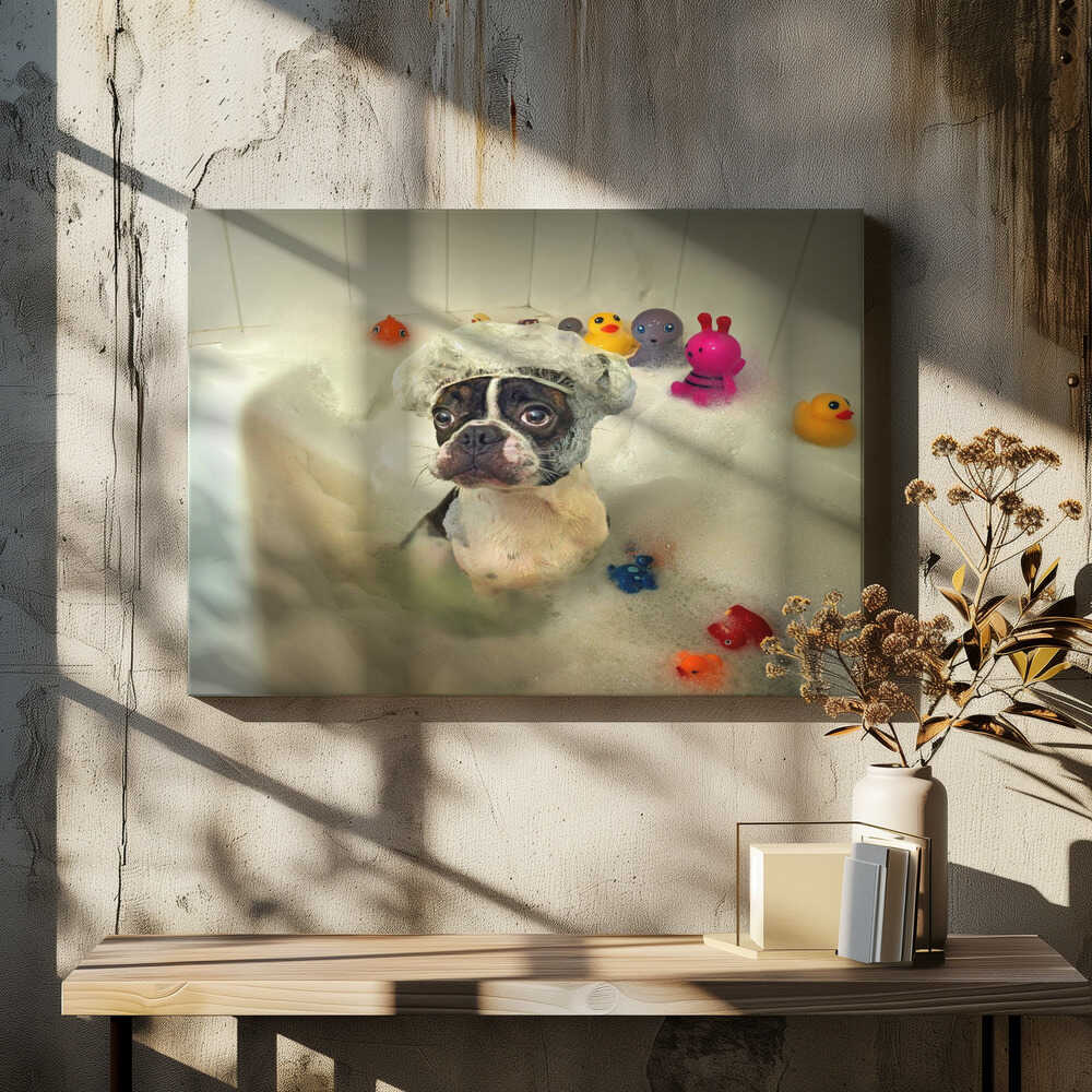 Boston Terrier Bath Time