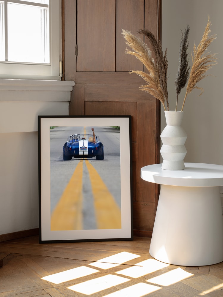Blue Roadster Waving Drive