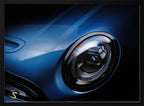 Sleek Blue Car Headlight