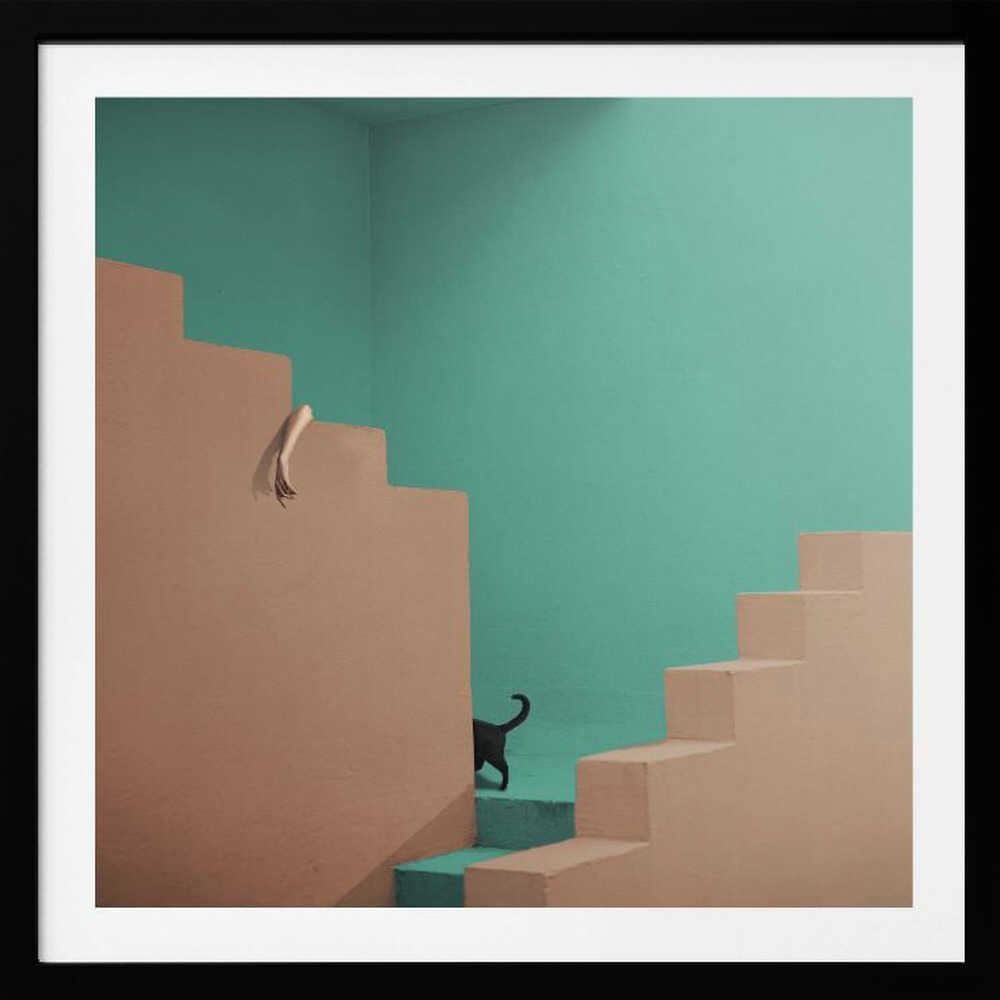 Surreal Stairs and Cat, arte de hardibudi