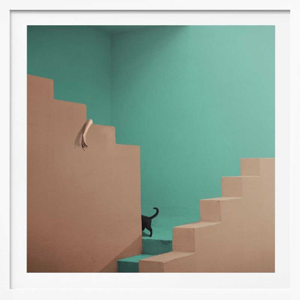Surreal Stairs and Cat, arte de hardibudi