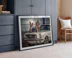 Retro Pinup Classic Car, arte de gNo