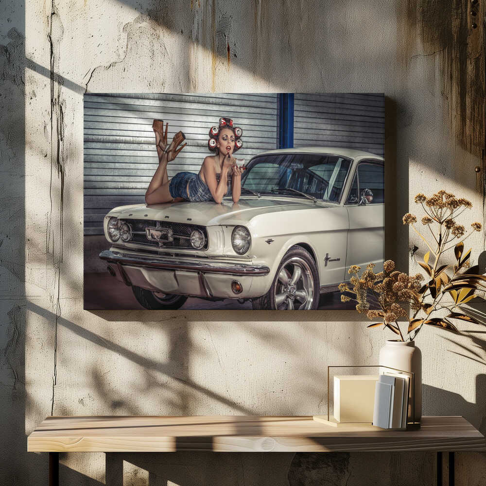 Retro Pinup Classic Car, arte de gNo