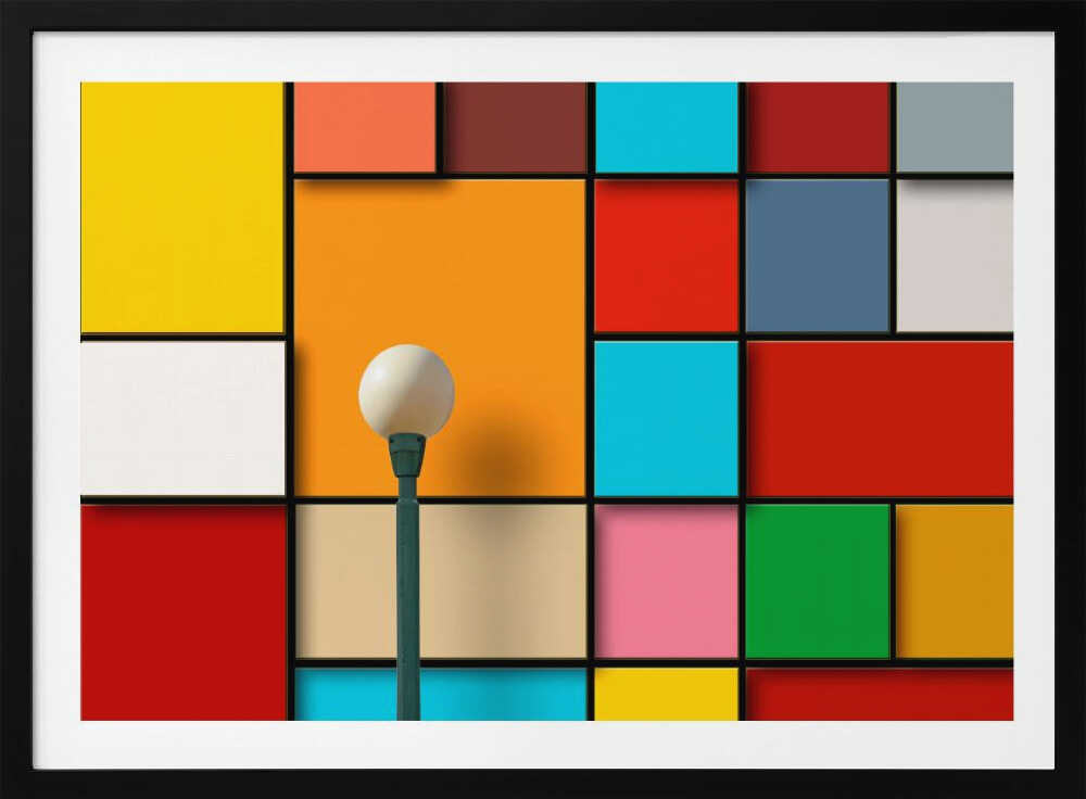 Colorful Geometric Lamppost, arte de Alfonso Novillo