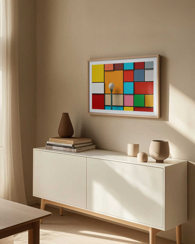 Colorful Geometric Lamppost, arte de Alfonso Novillo