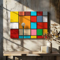 Colorful Geometric Lamppost, arte de Alfonso Novillo