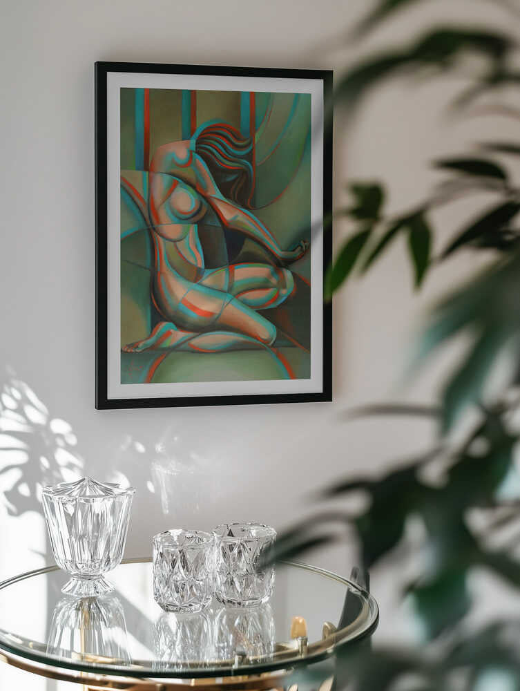 Contemplative Cubist Woman, arte de Corné Akkers