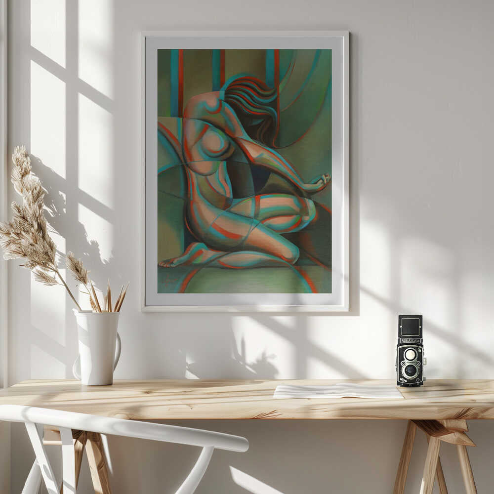 Contemplative Cubist Woman, arte de Corné Akkers