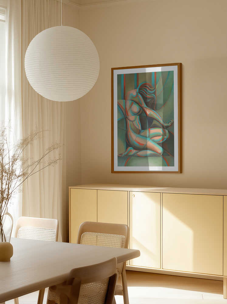 Contemplative Cubist Woman, arte de Corné Akkers