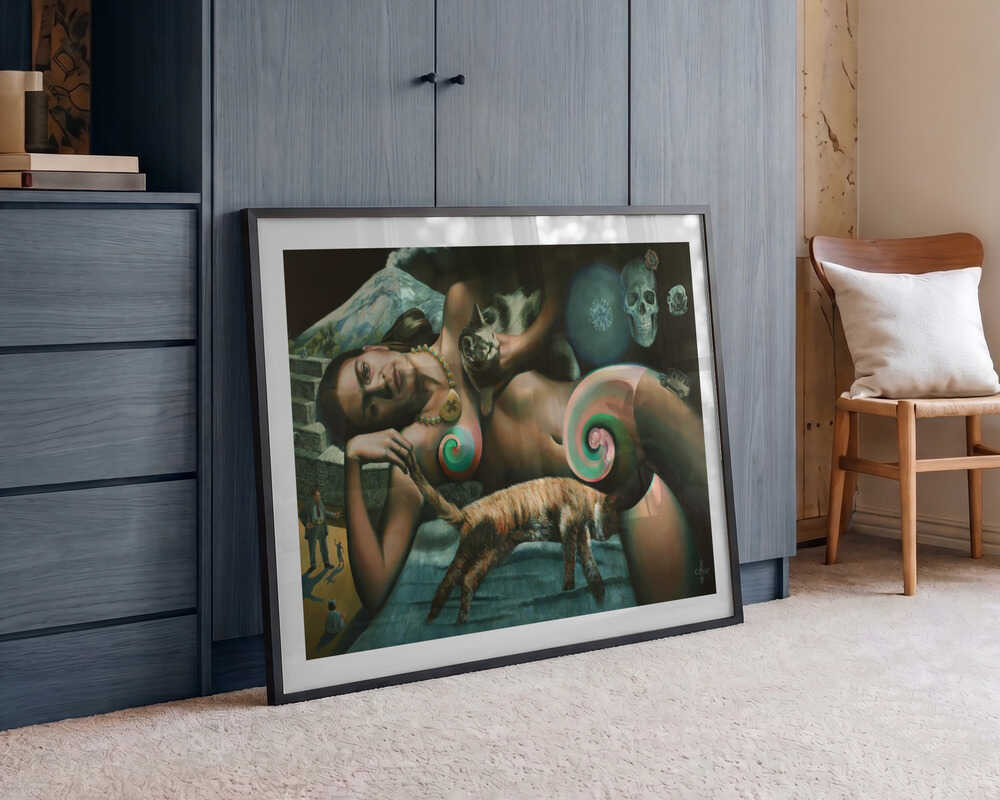 Reclining Woman Surreal Dream, arte de Corné Akkers