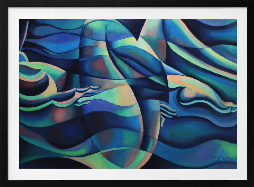 Flowing Blue Figures, arte de Corné Akkers