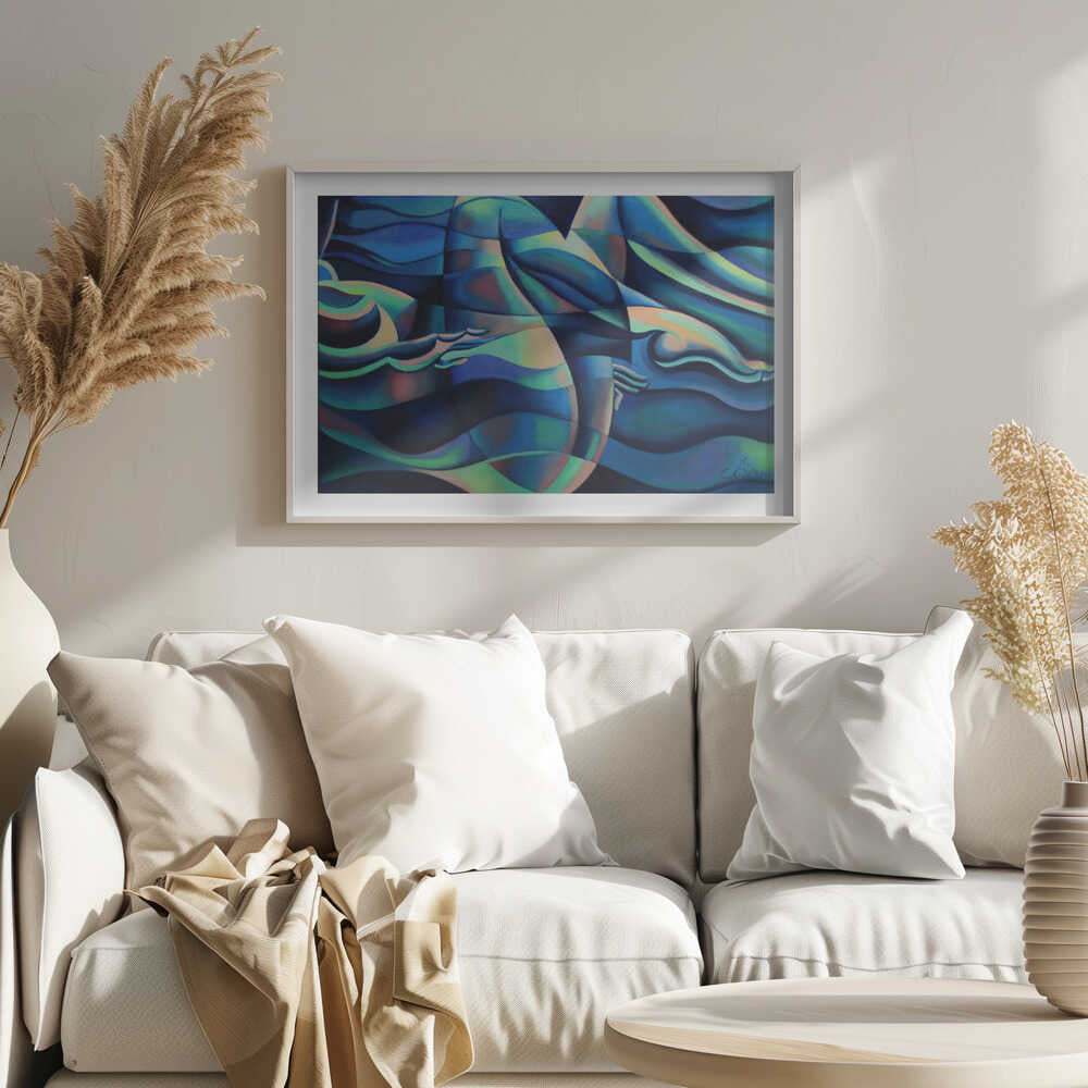 Flowing Blue Figures, arte de Corné Akkers
