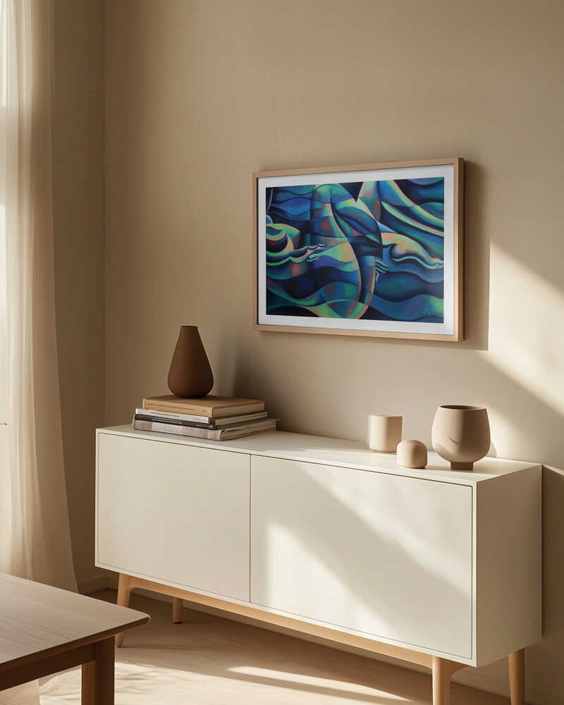 Flowing Blue Figures, arte de Corné Akkers