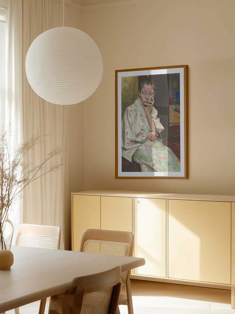 Pensive Kimono Girl, arte de Corné Akkers