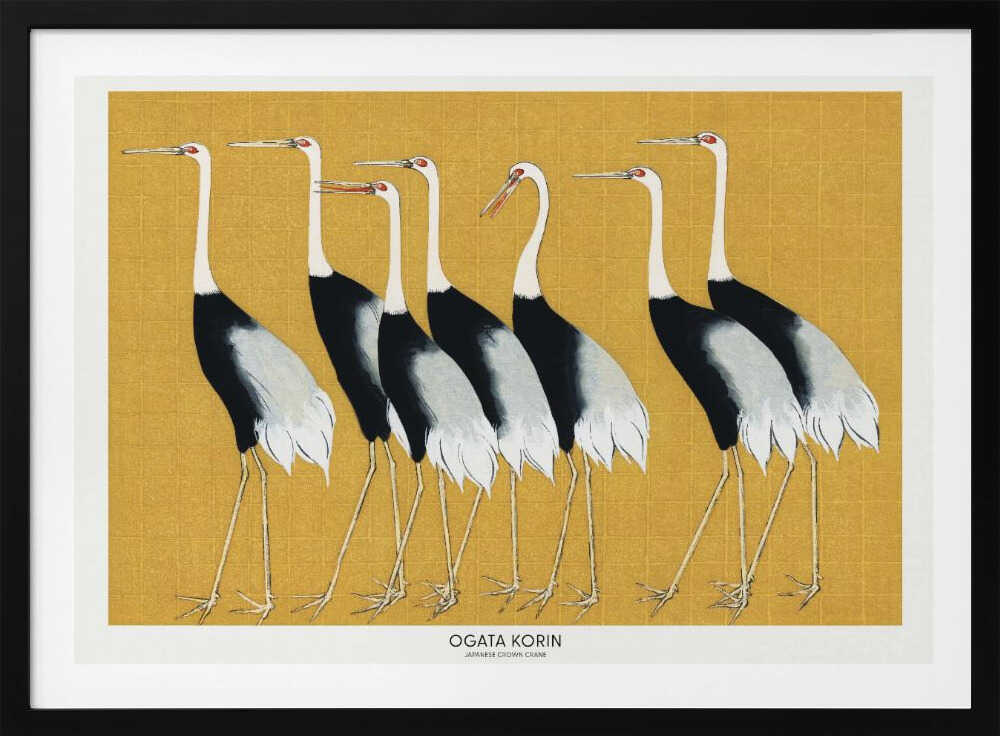 Japanese Red Crown Crane, arte de Ogata Korin