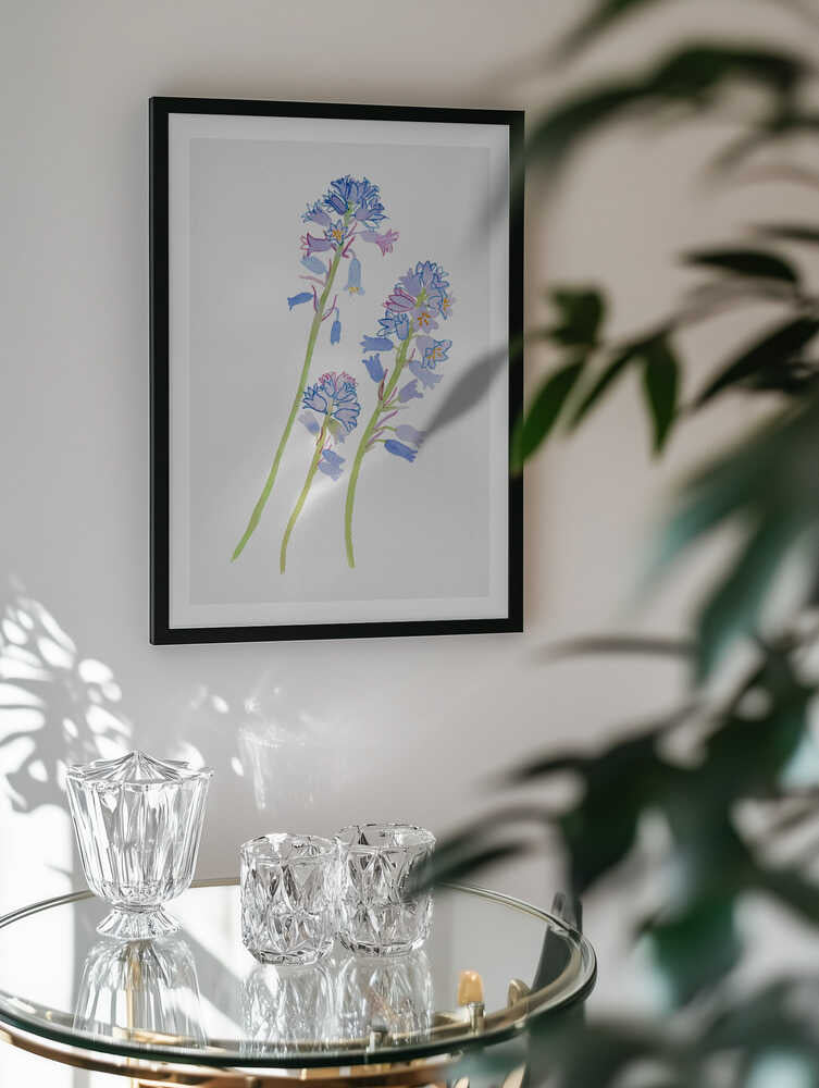 Botanical Blue Blossoms, arte de Kata Botanical