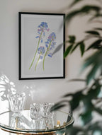 Botanical Blue Blossoms, arte de Kata Botanical