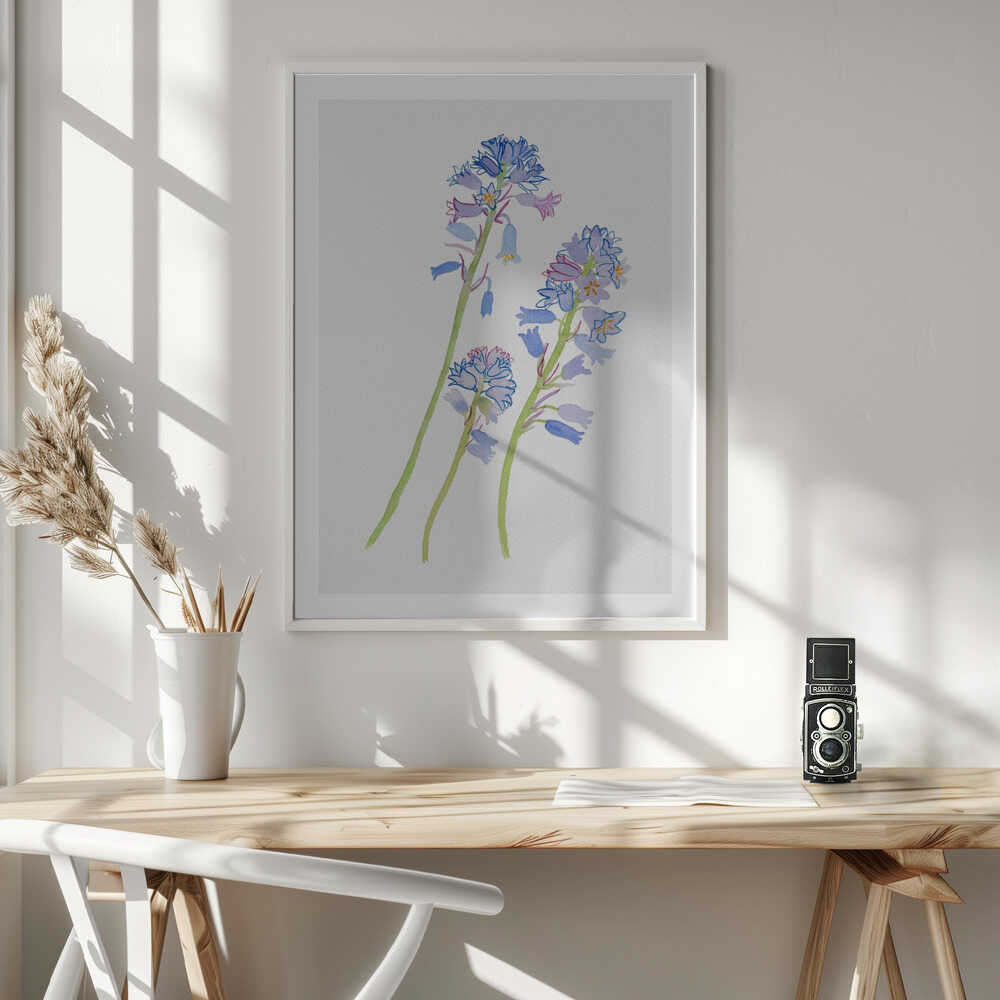 Botanical Blue Blossoms, arte de Kata Botanical
