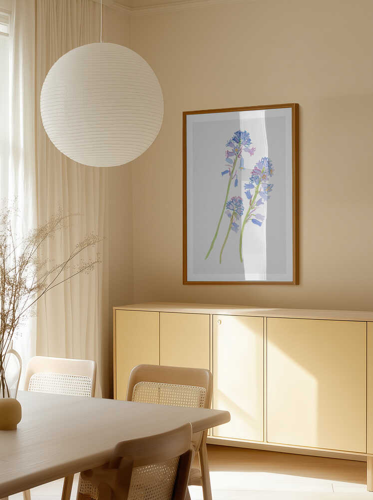 Botanical Blue Blossoms, arte de Kata Botanical