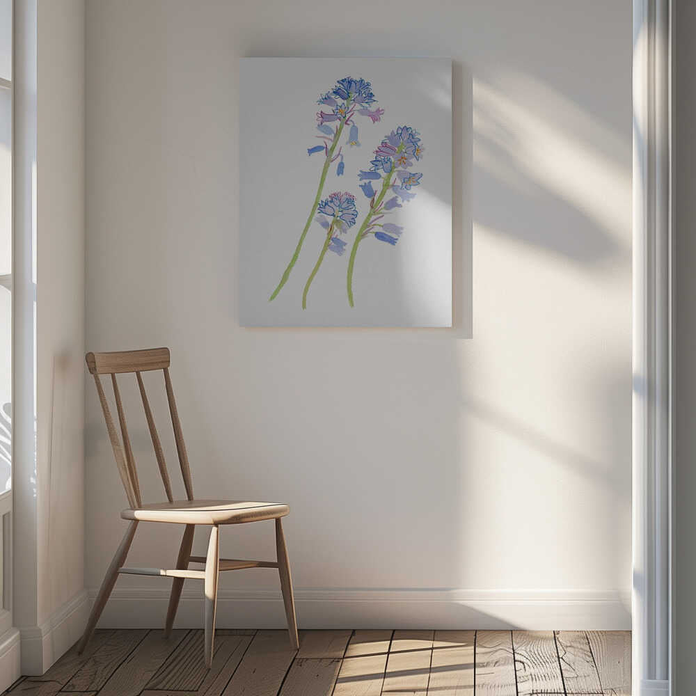 Botanical Blue Blossoms, arte de Kata Botanical