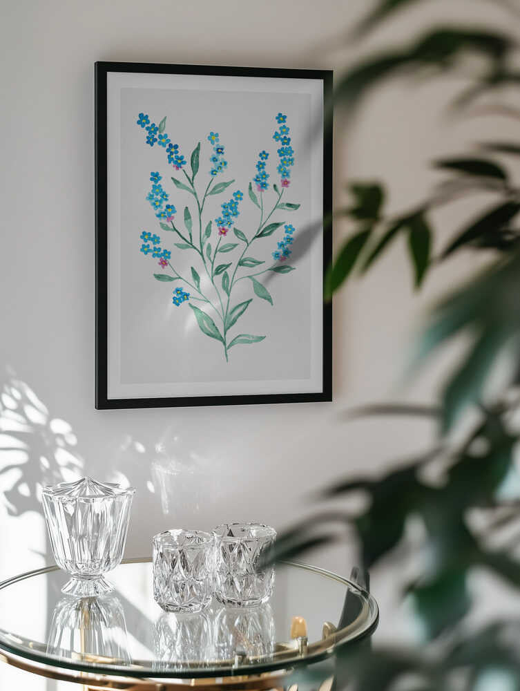 Watercolor Forget-Me-Nots, arte de Kata Botanical