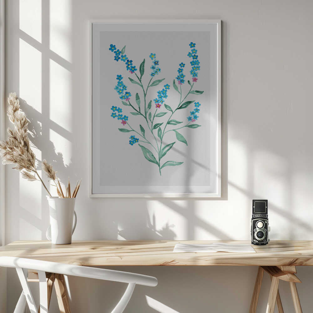 Watercolor Forget-Me-Nots, arte de Kata Botanical