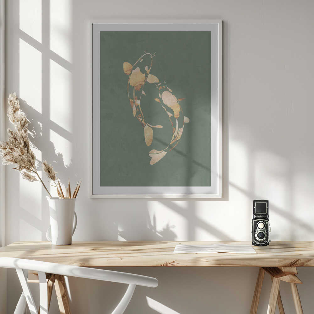 Elegant Gold Koi, arte de Sarah Manovski