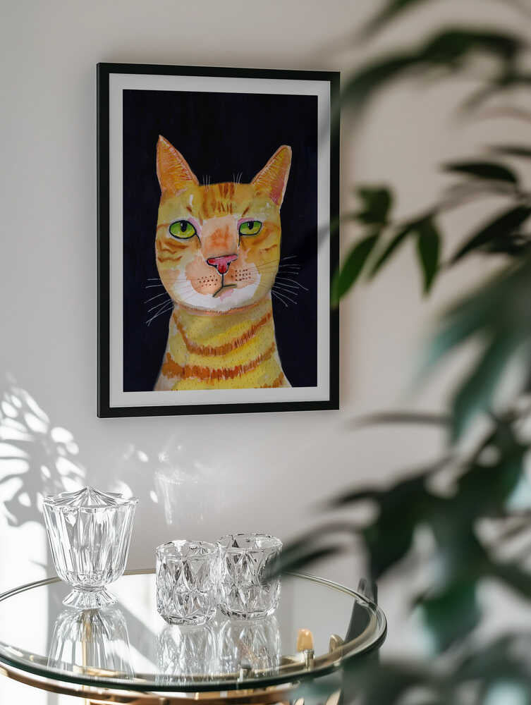 Expressive Orange Tabby, arte de Sharyn Bursic