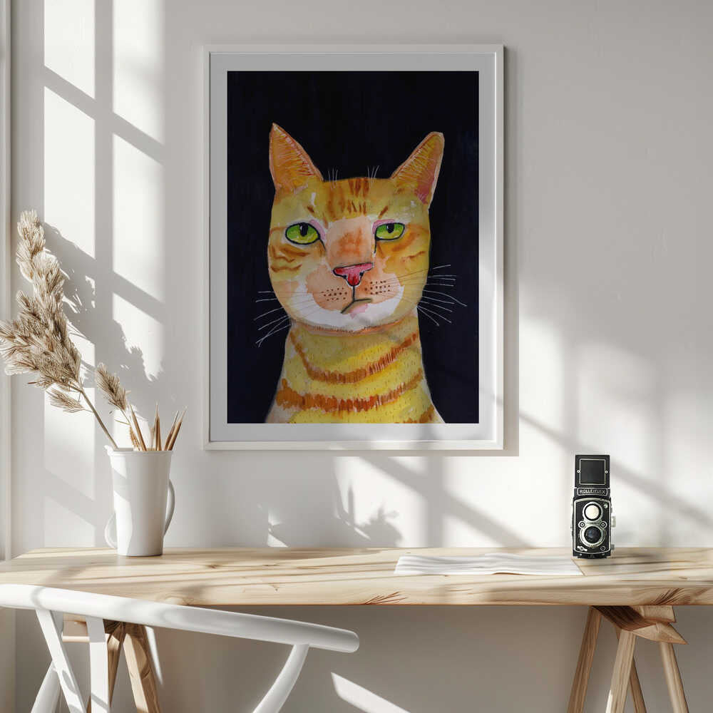 Expressive Orange Tabby, arte de Sharyn Bursic