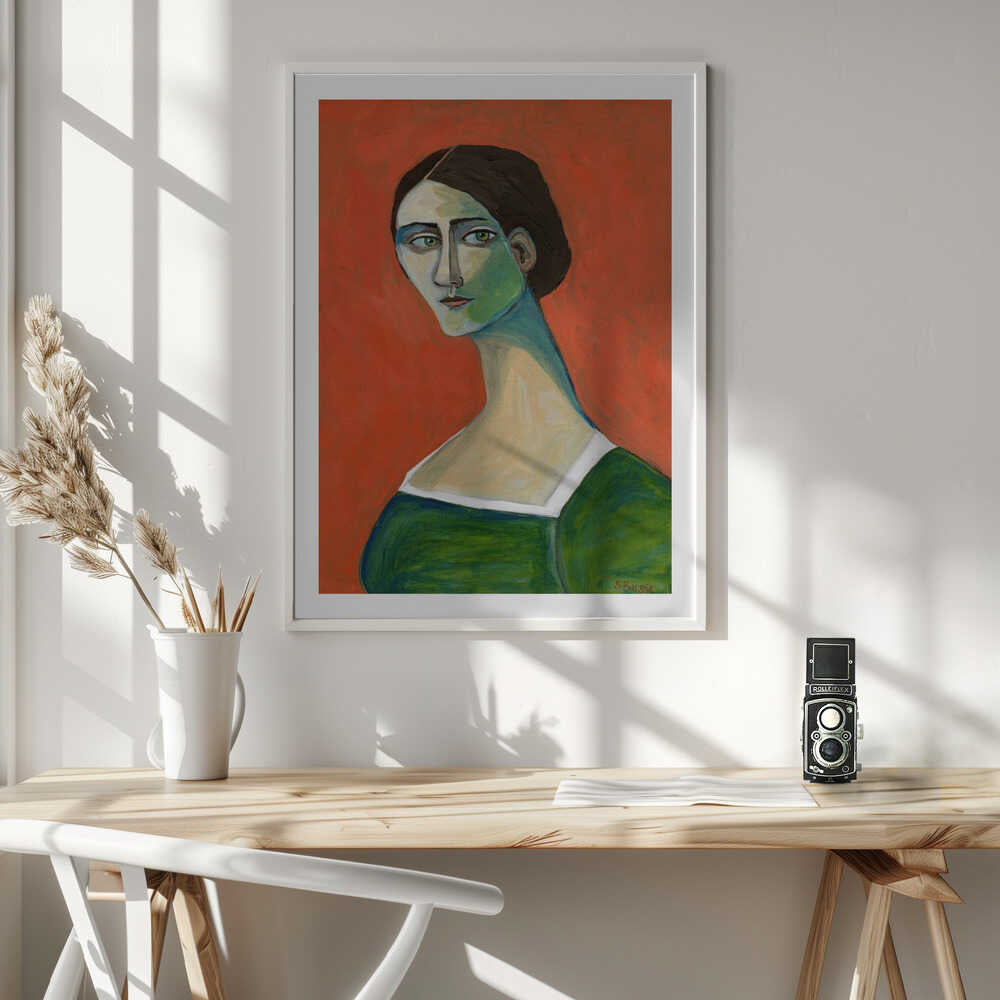 Woman in Green Dress, arte de Sharyn Bursic