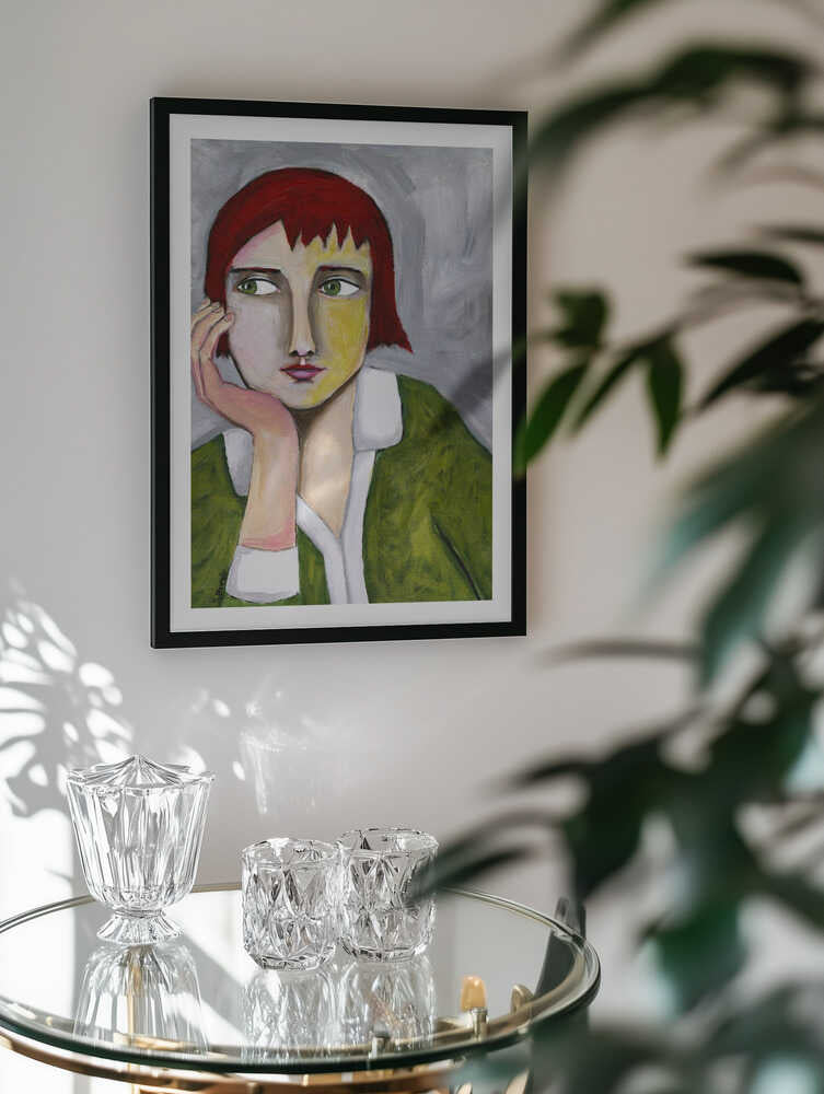 Pensive Red Haired Woman, arte de Sharyn Bursic