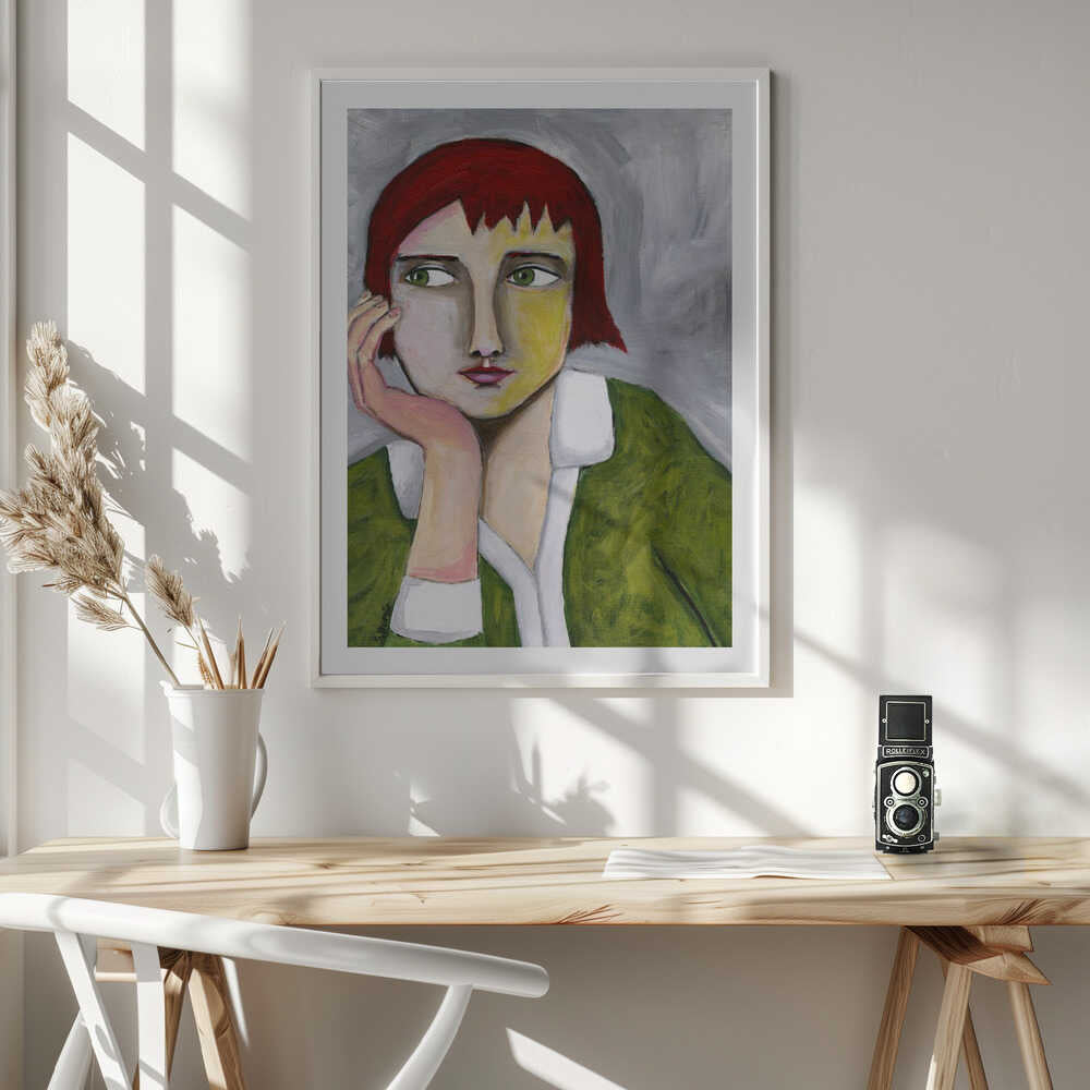 Pensive Red Haired Woman, arte de Sharyn Bursic