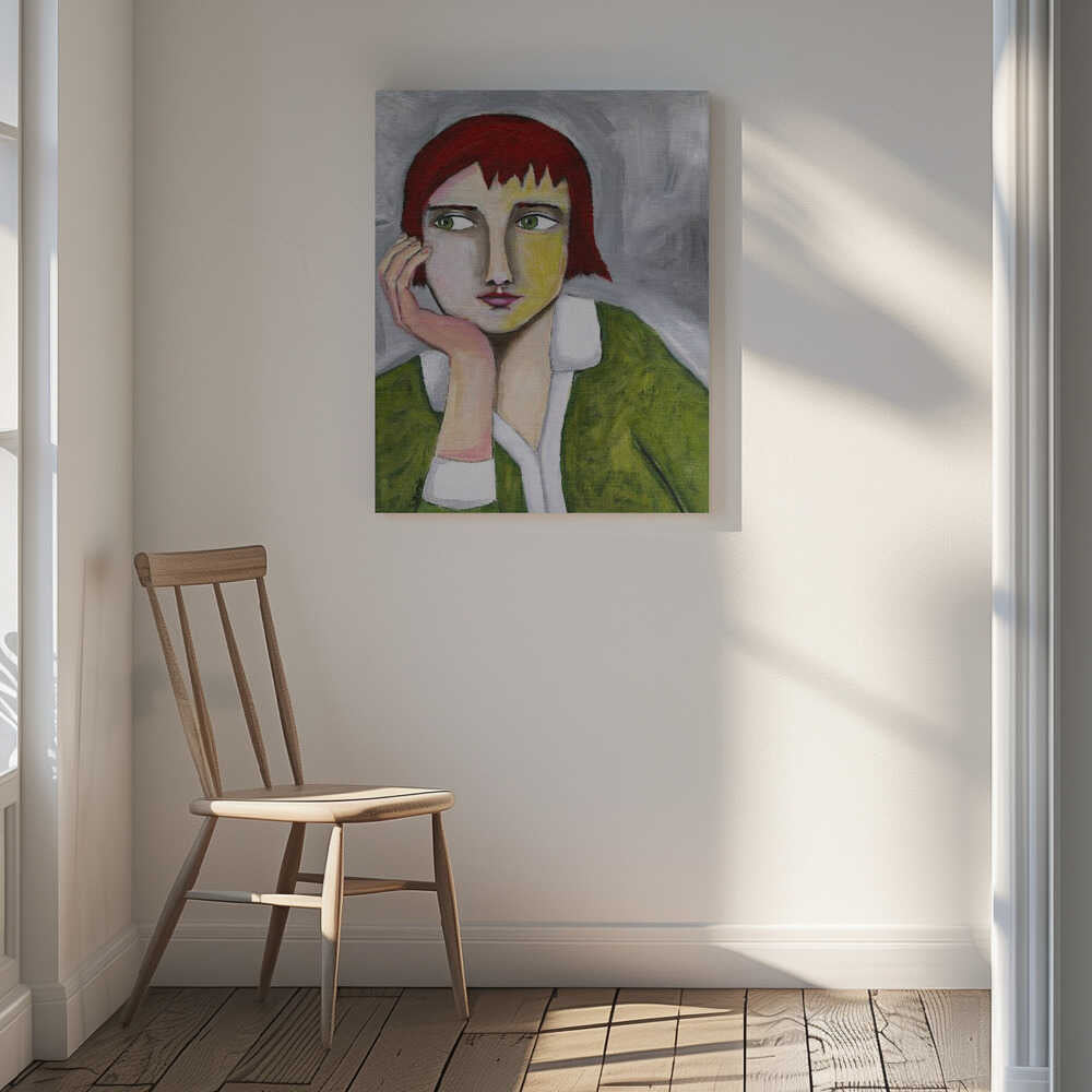 Pensive Red Haired Woman, arte de Sharyn Bursic