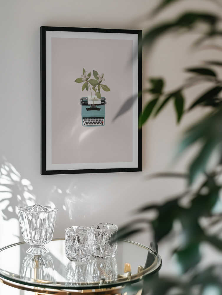 Floral Typewriter Dreams, arte de Frida Floral Studio