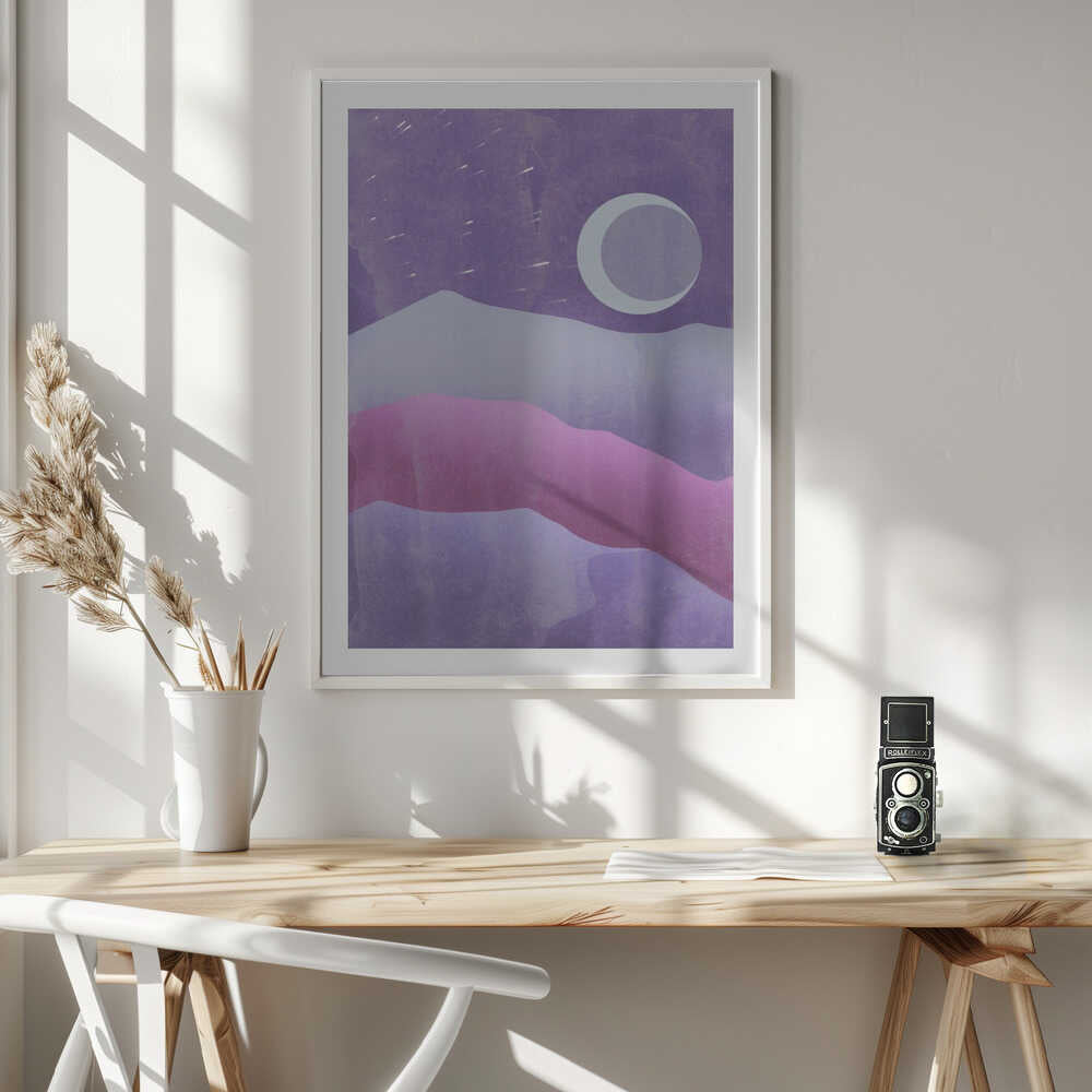 Purple Mountain Moon, arte de Fadil Roze