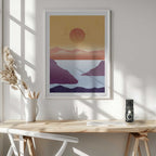 Desert Lake Sunset Birds, arte de Fadil Roze