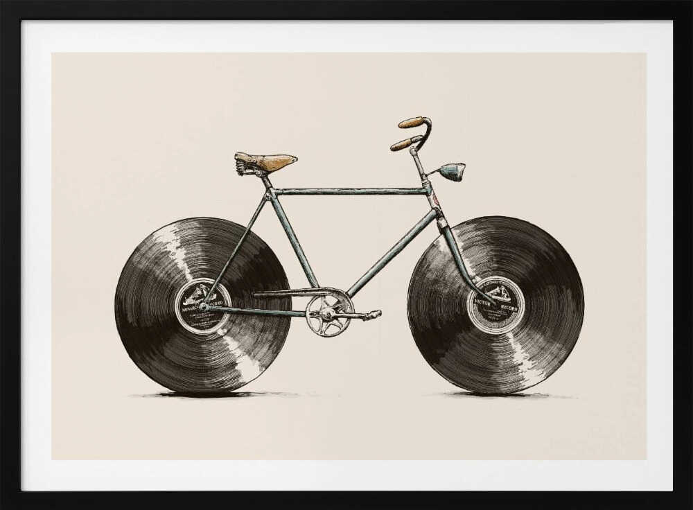 Vintage Vinyl Bicycle, arte de Florent Bodart