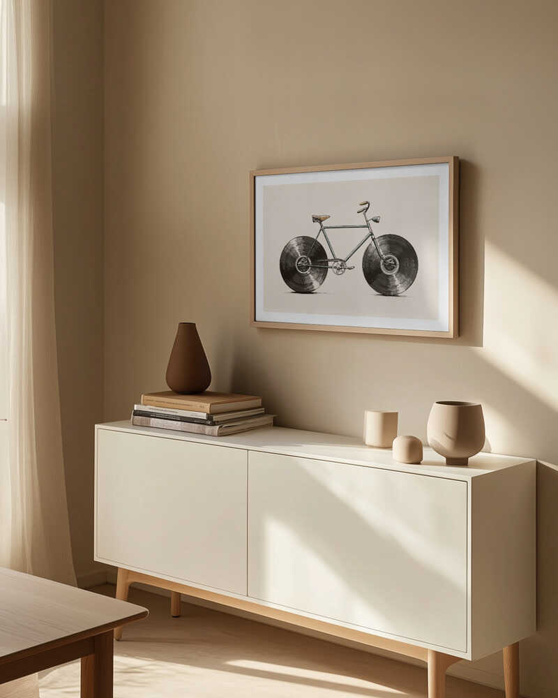 Vintage Vinyl Bicycle, arte de Florent Bodart