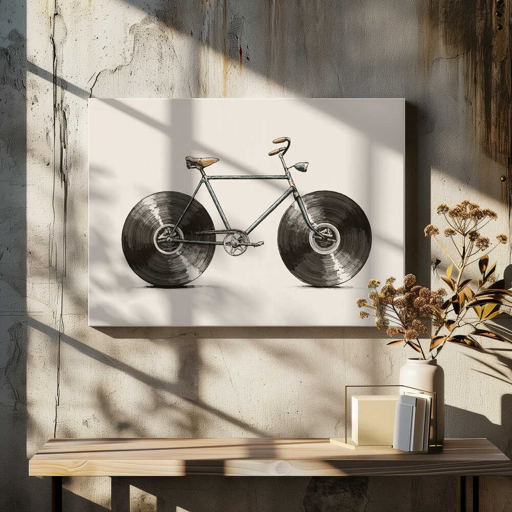 Vintage Vinyl Bicycle, arte de Florent Bodart