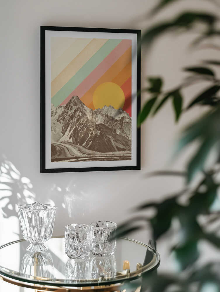 Retro Mountain Sunset, arte de Florent Bodart