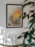 Retro Mountain Sunset, arte de Florent Bodart