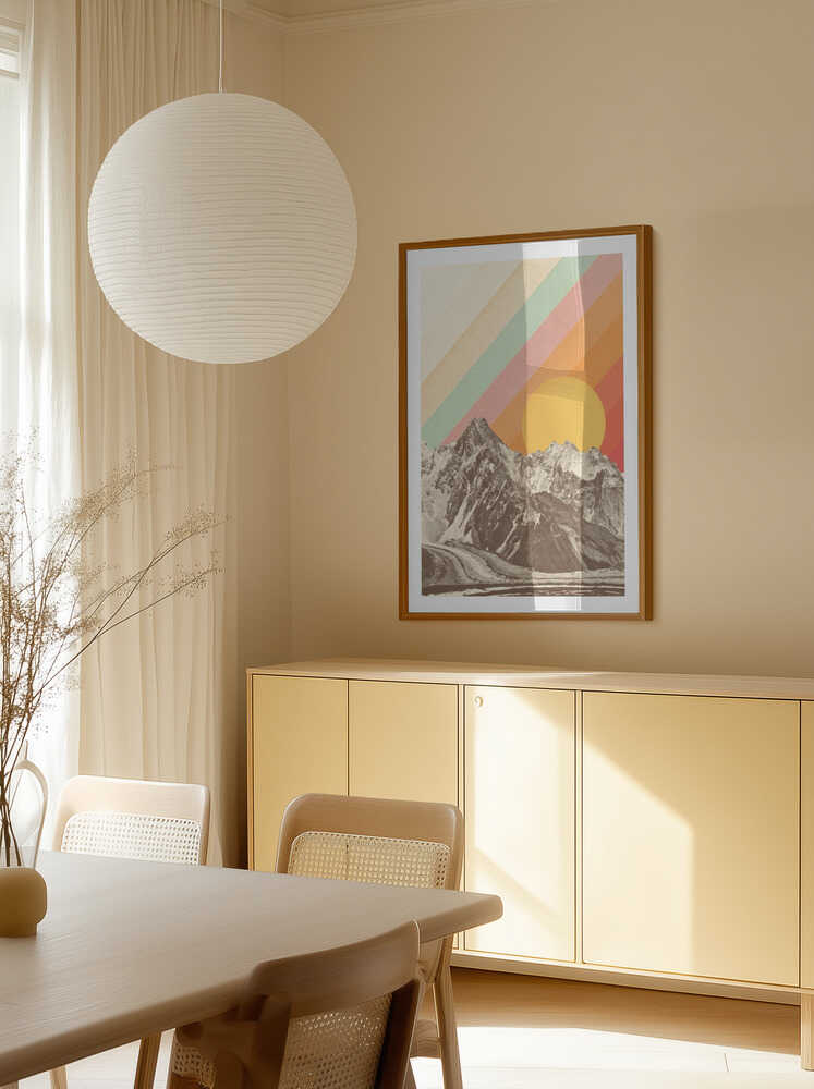 Retro Mountain Sunset, arte de Florent Bodart