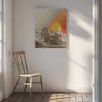 Retro Mountain Sunset, arte de Florent Bodart