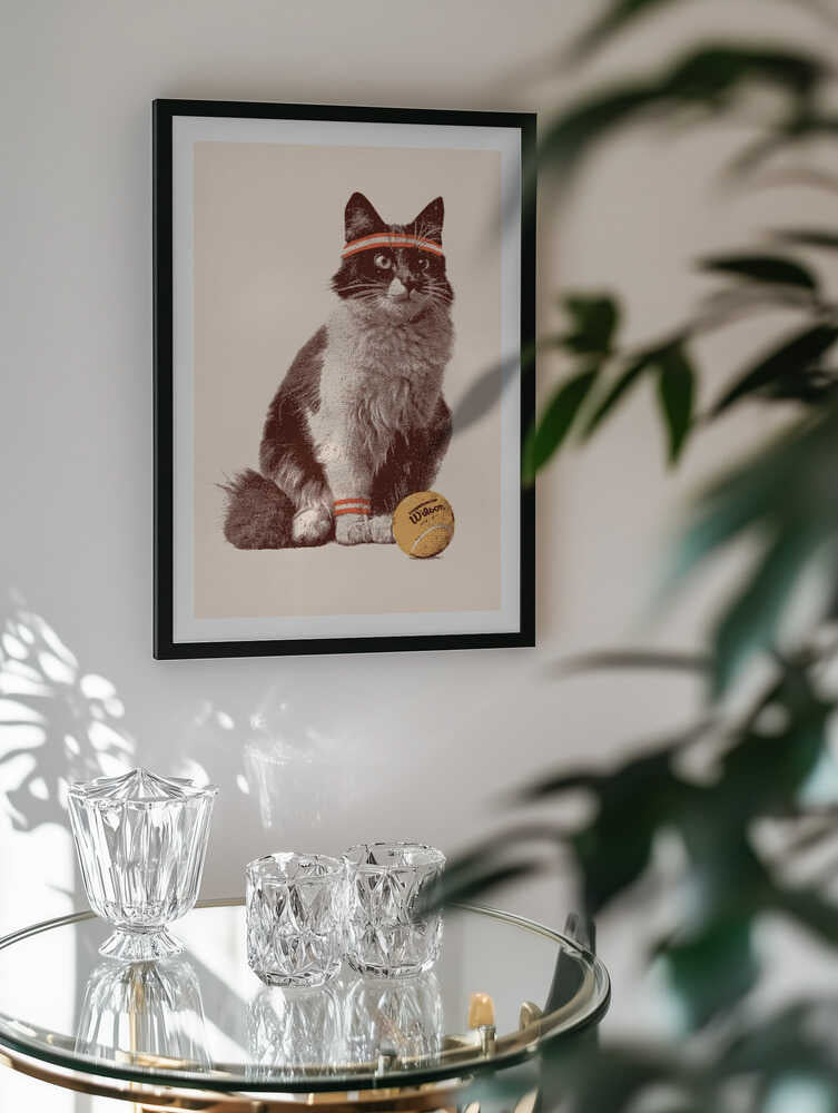 Retro Tennis Cat, arte de Florent Bodart