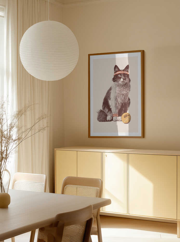 Retro Tennis Cat, arte de Florent Bodart
