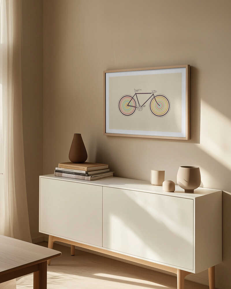 Colorful Retro Bike, arte de Florent Bodart